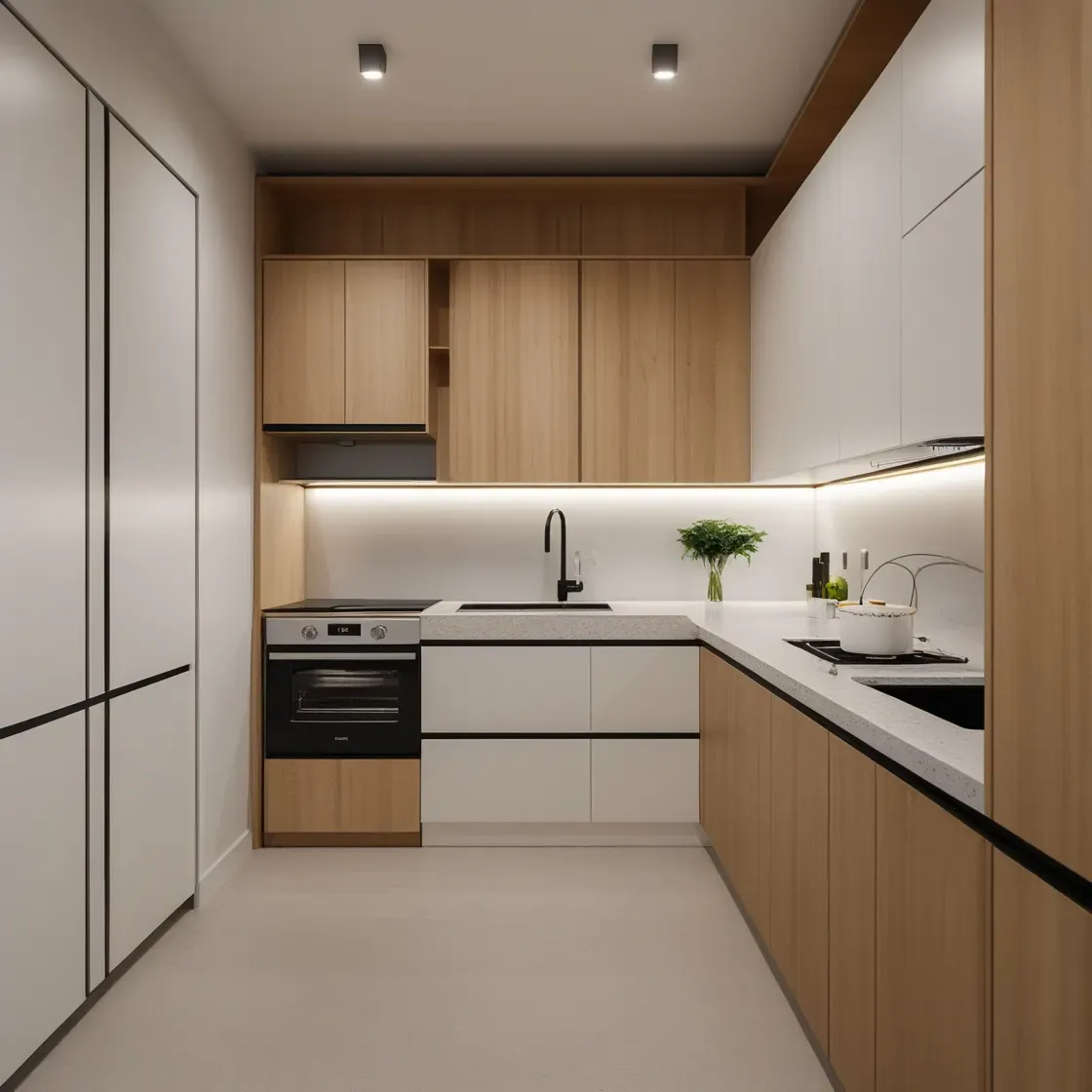 Cocina a medida en apartamento de Cali, ejemplo de la inversión en carpintería en remodelación de obra gris