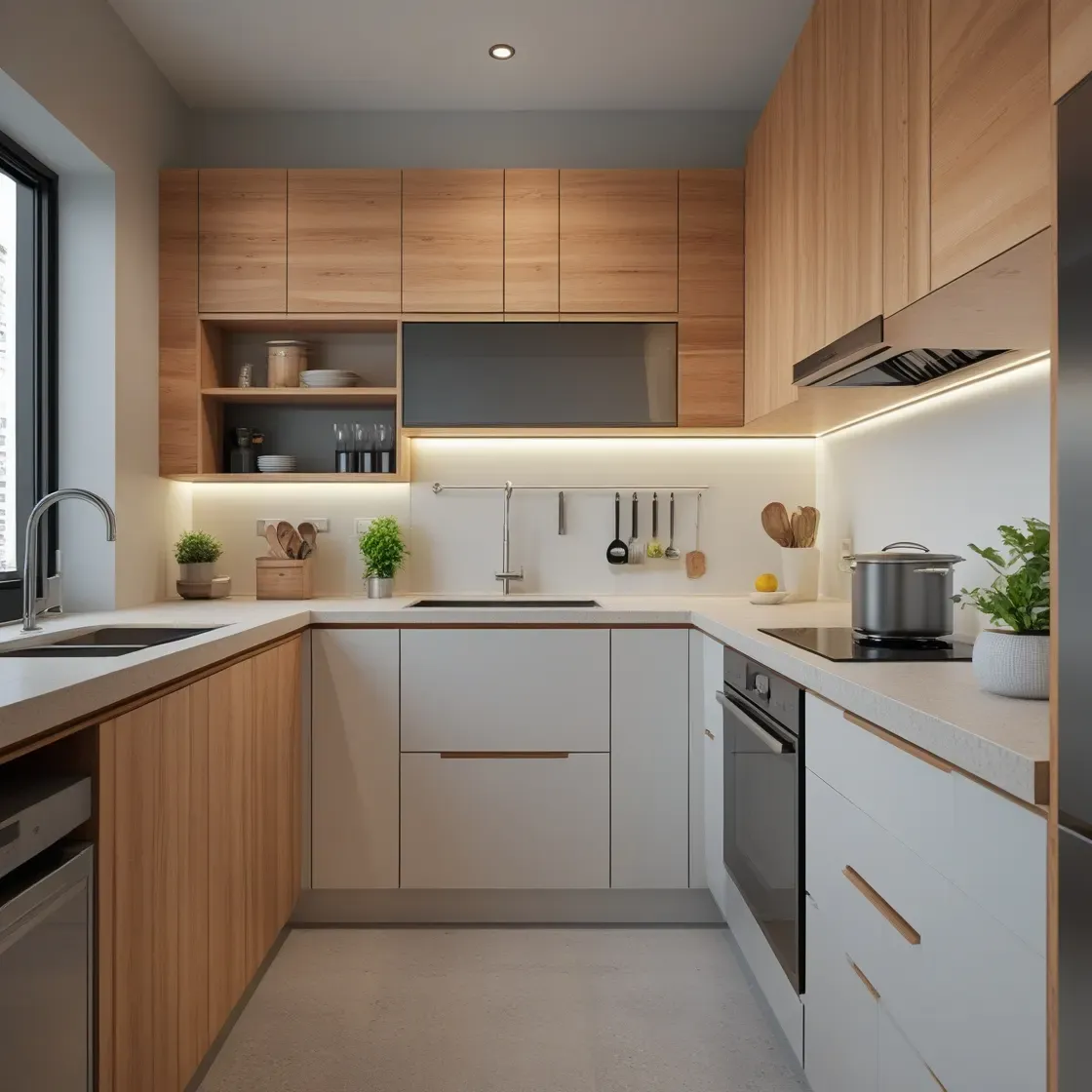 Cocina a medida en apartamento de Cali con carpintería optimizada para presupuesto de obra gris