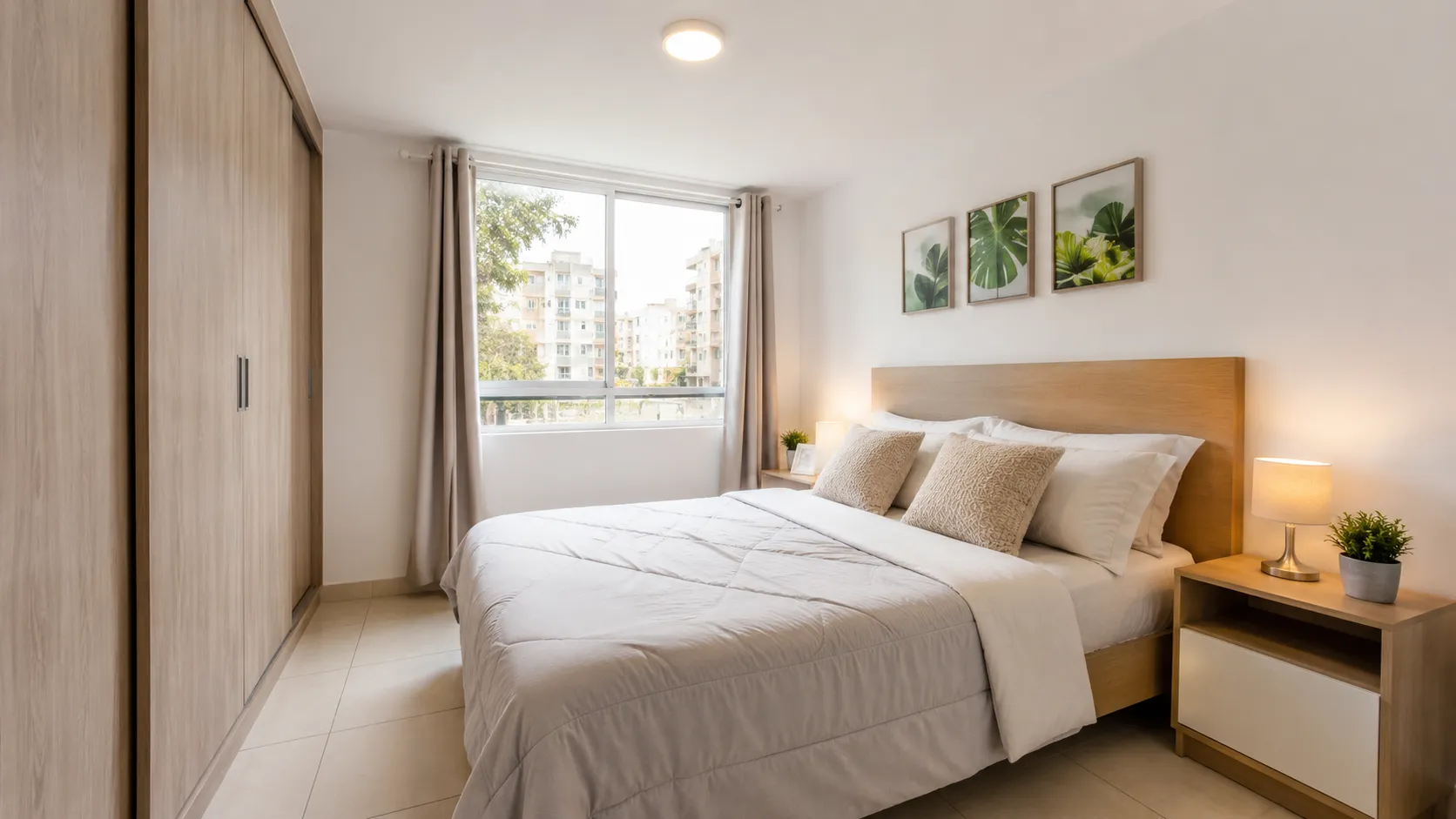 Dormitorio luminoso y minimalista — apartamento en Cali CAMARK