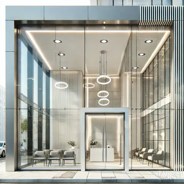 Fachada moderna de consultorio médico en Cali con diseño profesional que cumple normativa de habilitación sanitaria