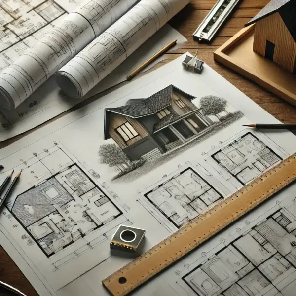 Planos arquitectónicos sobre mesa en Cali: documentos, cortes y fachadas entregables en un proyecto de arquitectura profesional