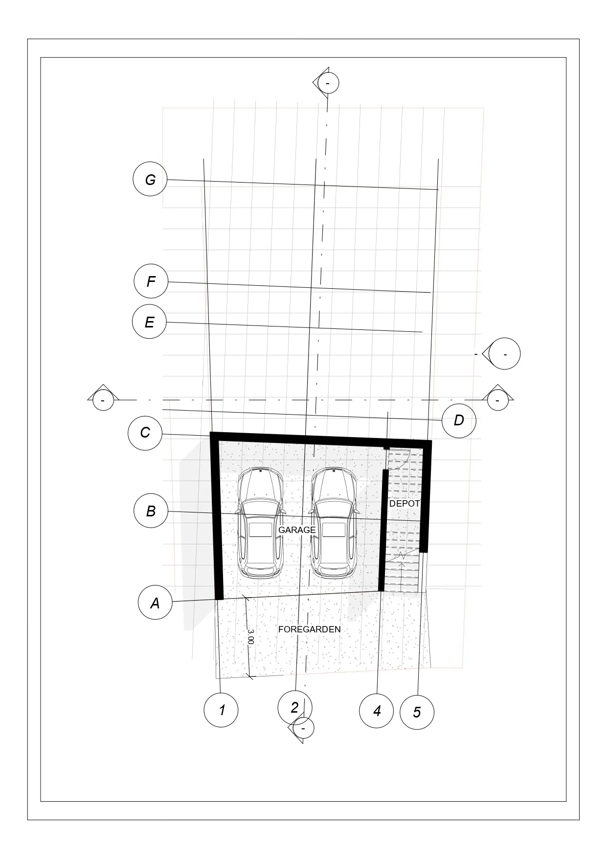 Plano arquitectónico de casa campestre de tres niveles en lote inclinado — plantas y distribución interior Sun Village Jamundí