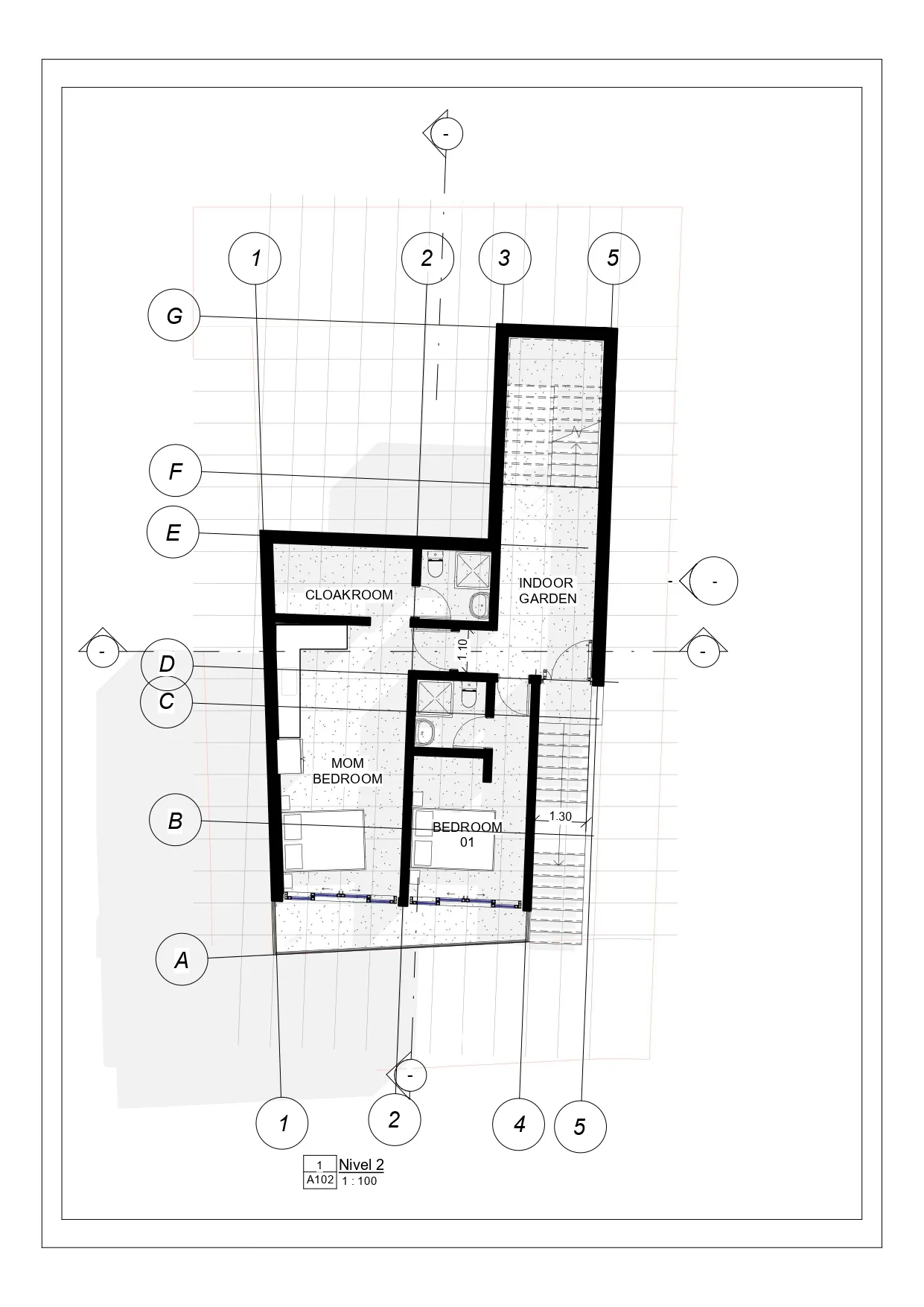 Plano arquitectónico casa campestre Sun Village — plantas nivel 1 y nivel 2, diseño CAMARK Projects Jamundí