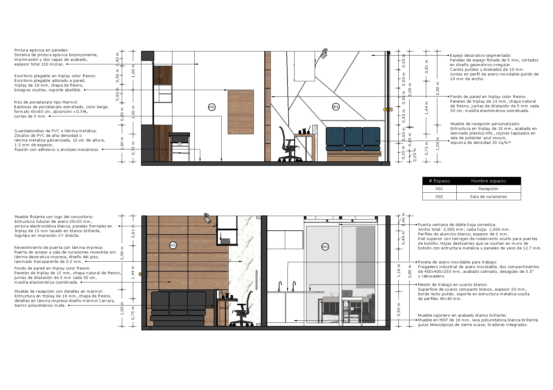 Render de diseño interior de consultorio médico para mastología y urología en Cali — CAMARK Projects