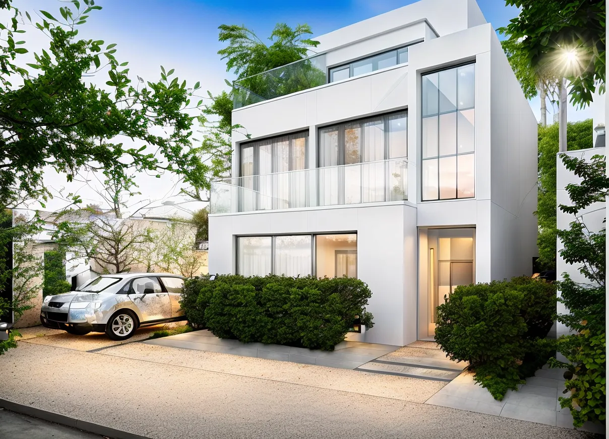 Render de fachada de casa campestre moderna en Sun Village Jamundí — diseño arquitectónico por CAMARK Projects