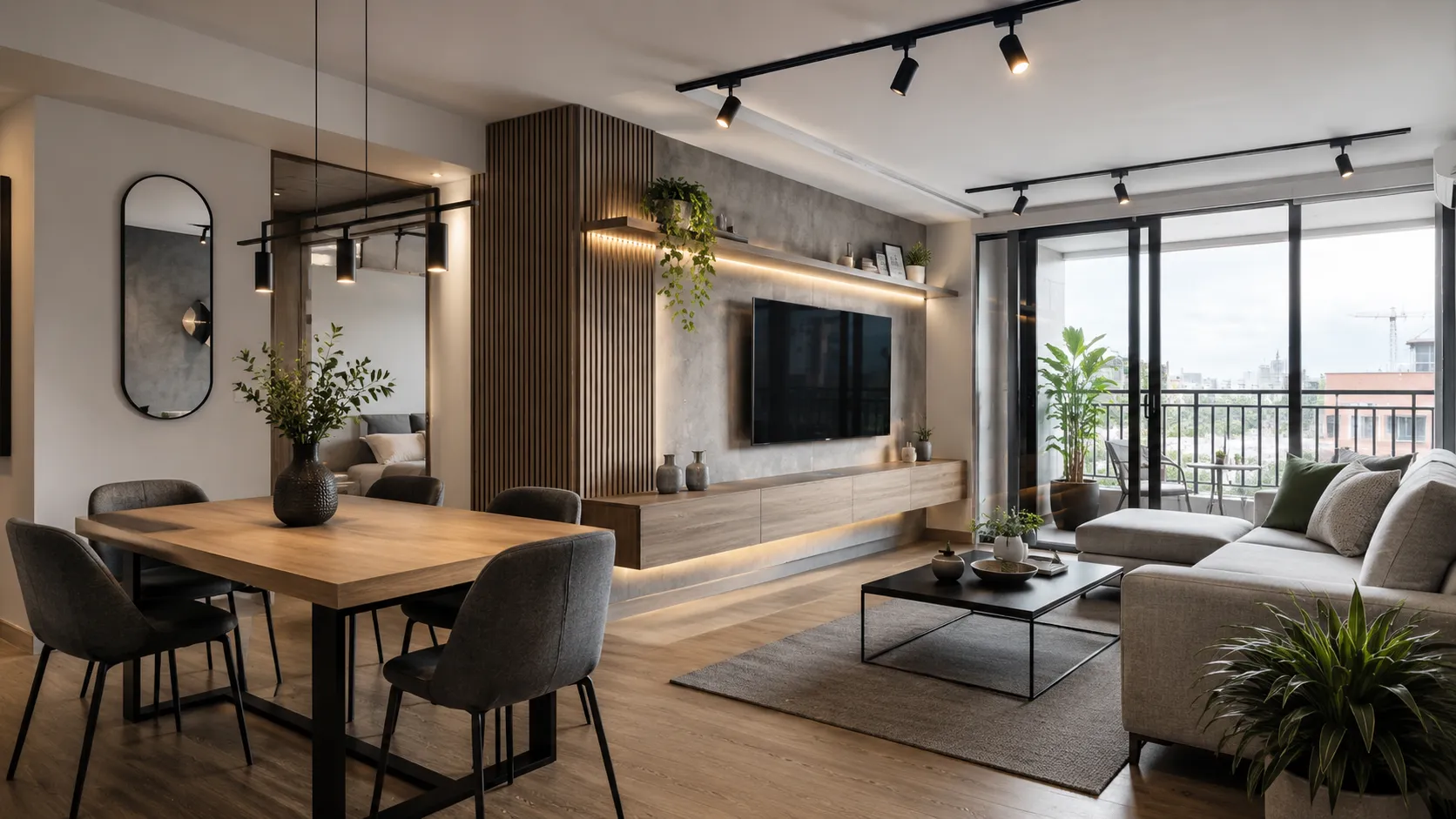 Sala de apartamento remodelado en Cali — diseño moderno y acabados de calidad por CAMARK Projects